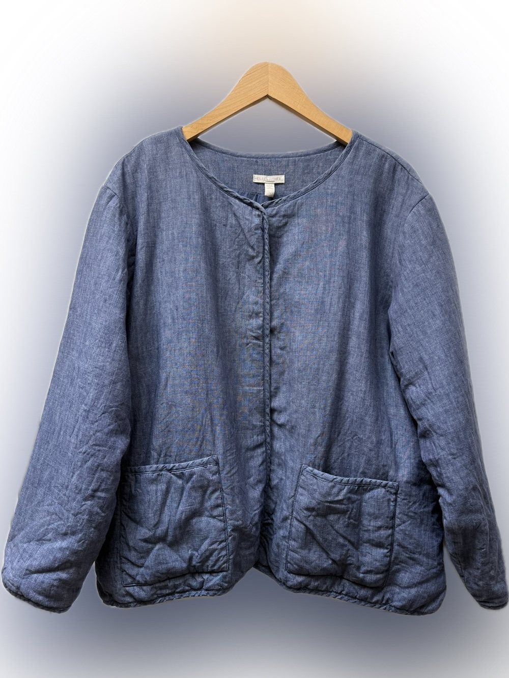 EILEEN FISHER 💯 Linen Organic Quilted Jacket - Picture 1 of 10